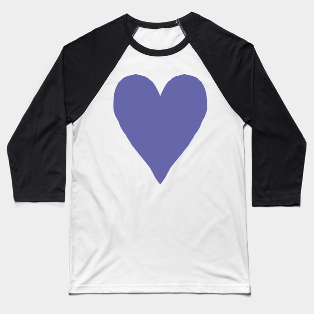 Very Peri Periwinkle Blue Heart Color of the Year 2022 Baseball T-Shirt by ellenhenryart